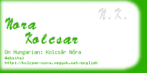 nora kolcsar business card